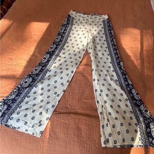 Boho Wide-Leg Pants with Paisley Print